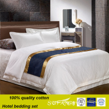 Finest long staple cotton yarn plain white 400TC sateen hotel bedding sheet , comforter set